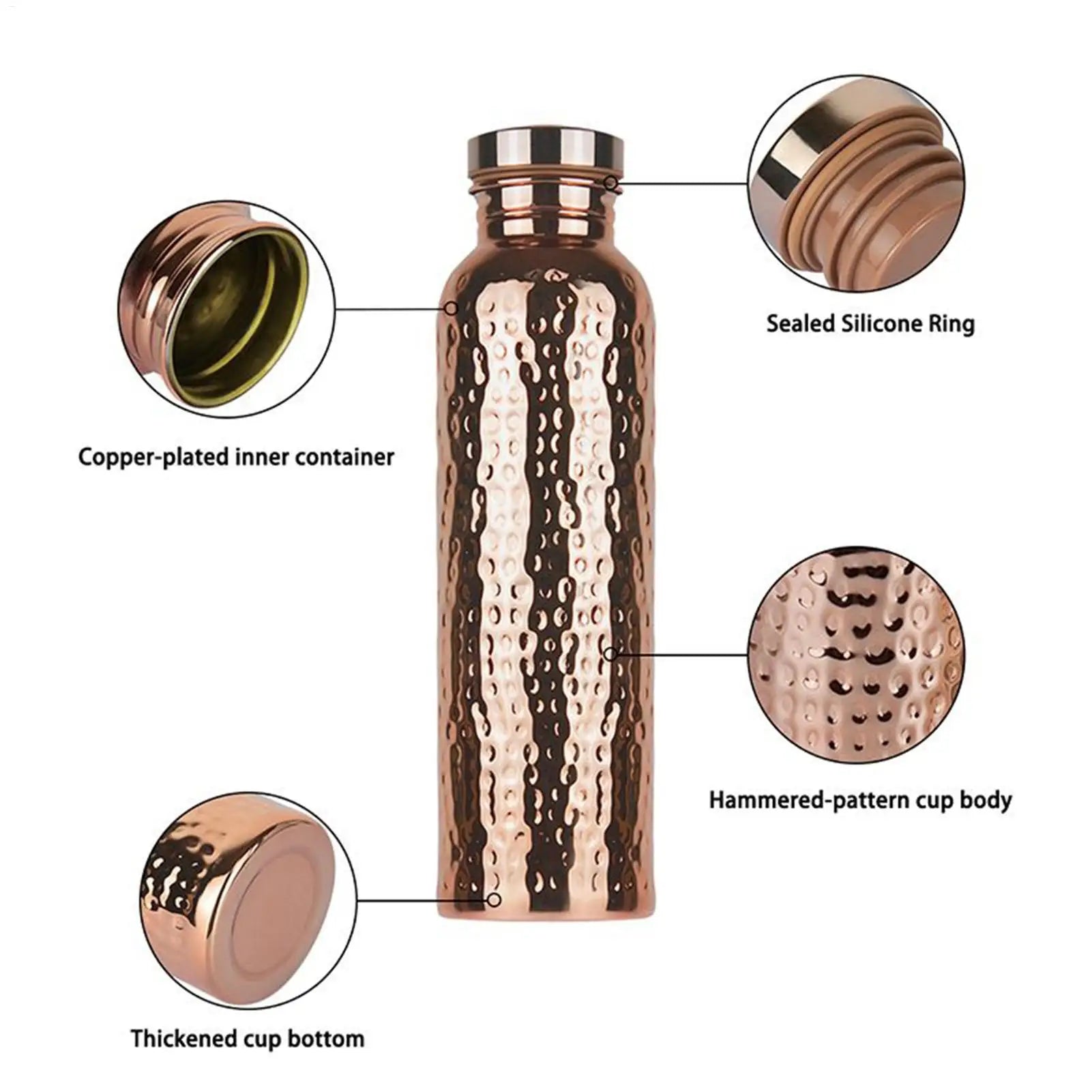 Portable 27oz Copper Water Bottle – Leakproof & Insulated