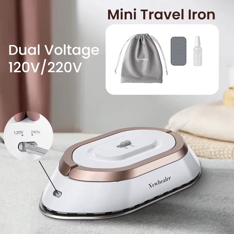 Mini Handheld Travel Iron – Lightweight 120V/220V Quick-Heat Press